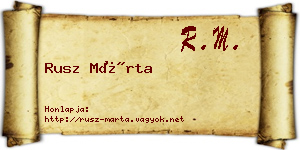 Rusz Márta névjegykártya