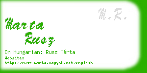 marta rusz business card