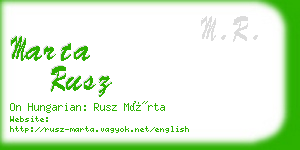 marta rusz business card